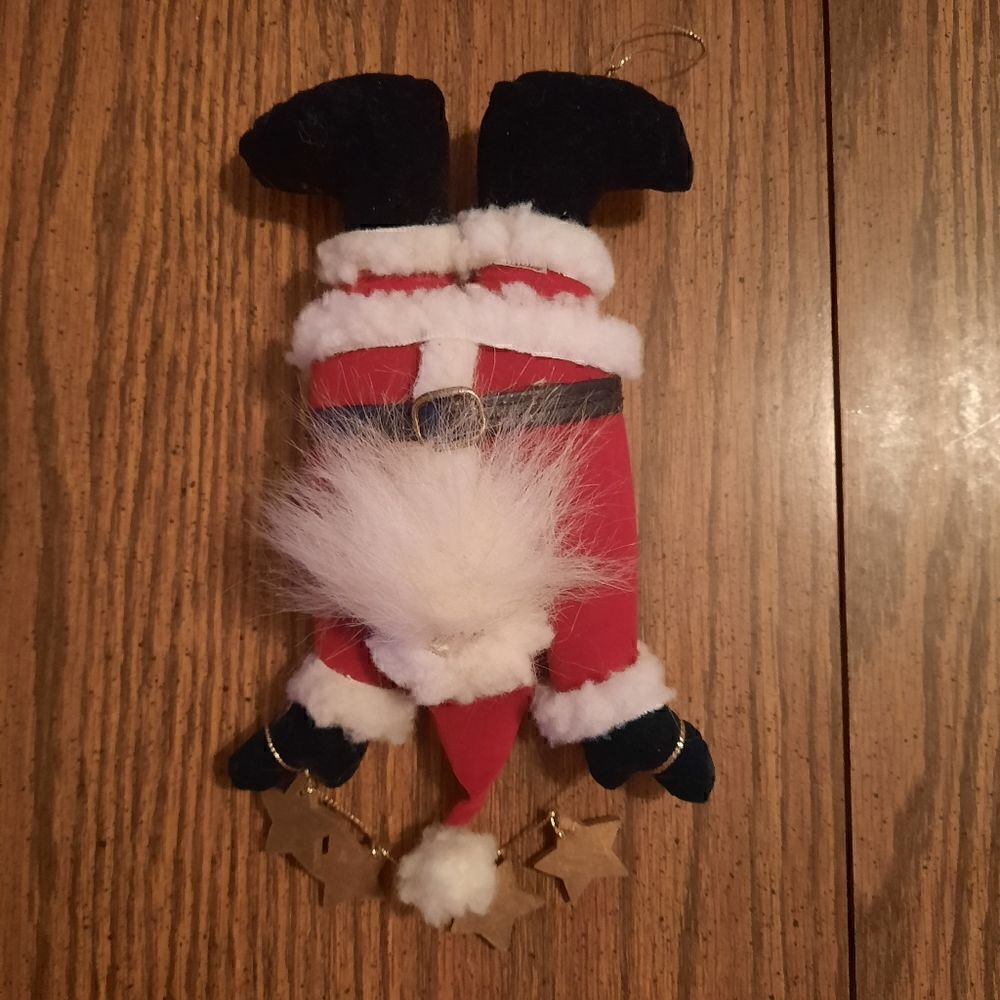 Upside-down Santa with Stars Ornament